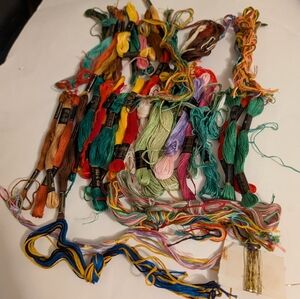 Hand embroidery floss bundle, DMC and other brands floss skeins